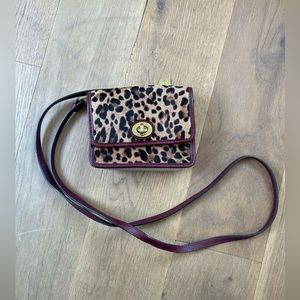 Coach Legacy Leather and Haircalf Mini Turnlock Crossbody